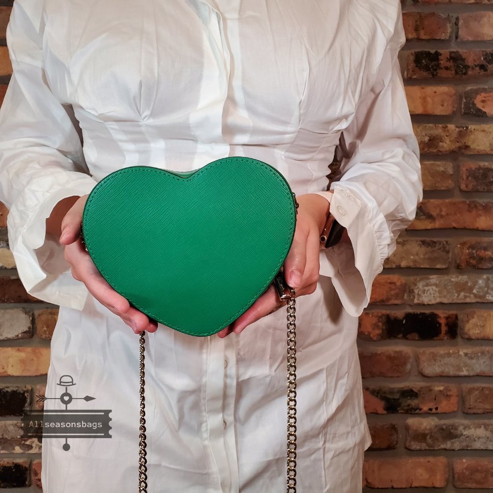 NWT Kate Spade AUTHENTIC New York Love Shack Mini Heart Crossbody Bag Green Bean - Picture 6 of 6